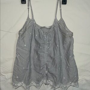 LC Lauren Conrad Navy and White Striped Top